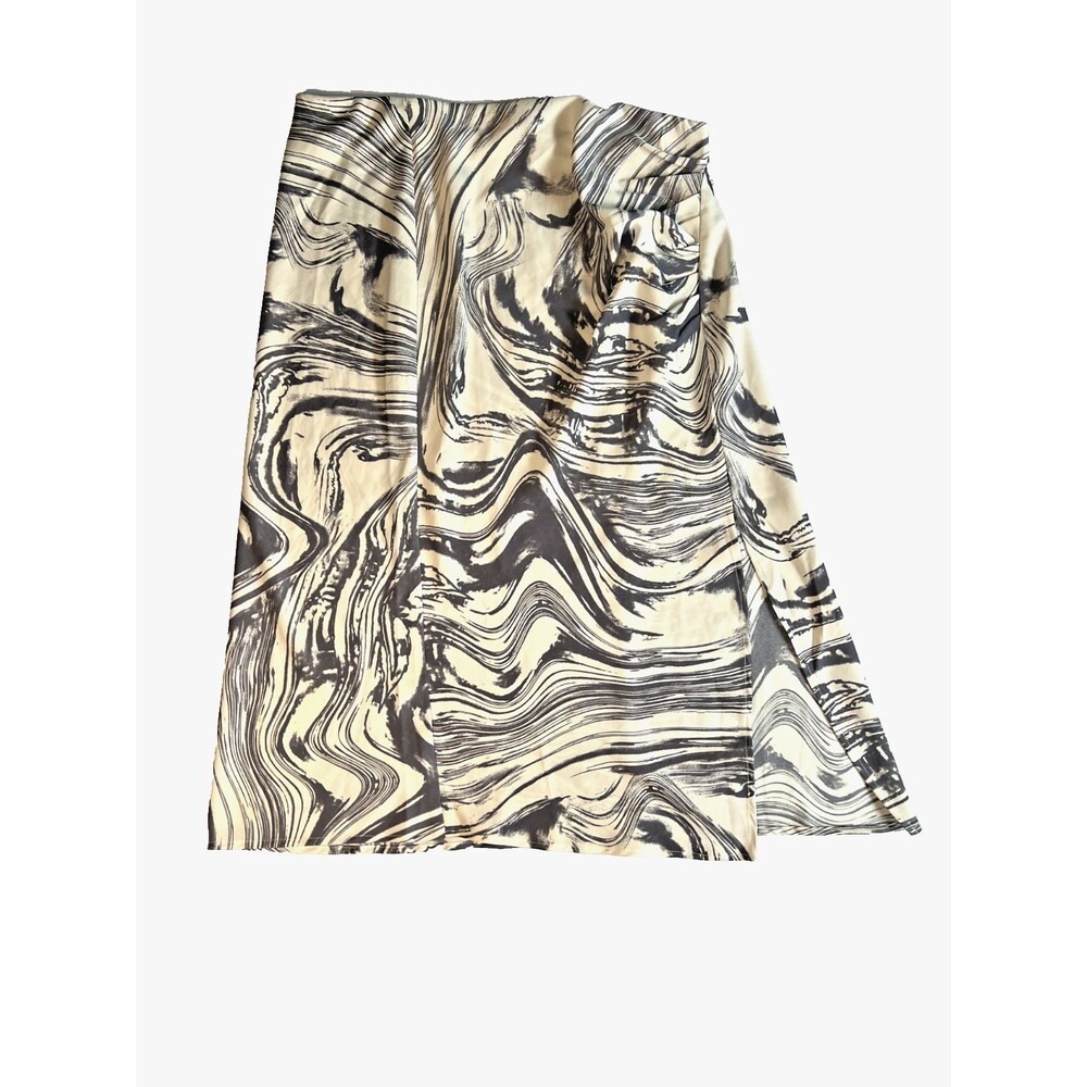 A New Day Women's Midi A-Line Skirt, White/Blue, Size Large
